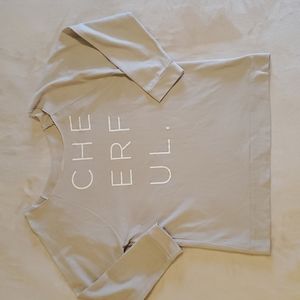 CYCLEBAR "Cheerful" Raw-Edge Boatneck Sweatshirt. Size Large.